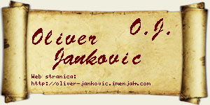 Oliver Janković vizit kartica